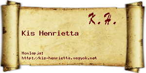 Kis Henrietta névjegykártya
