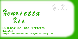 henrietta kis business card